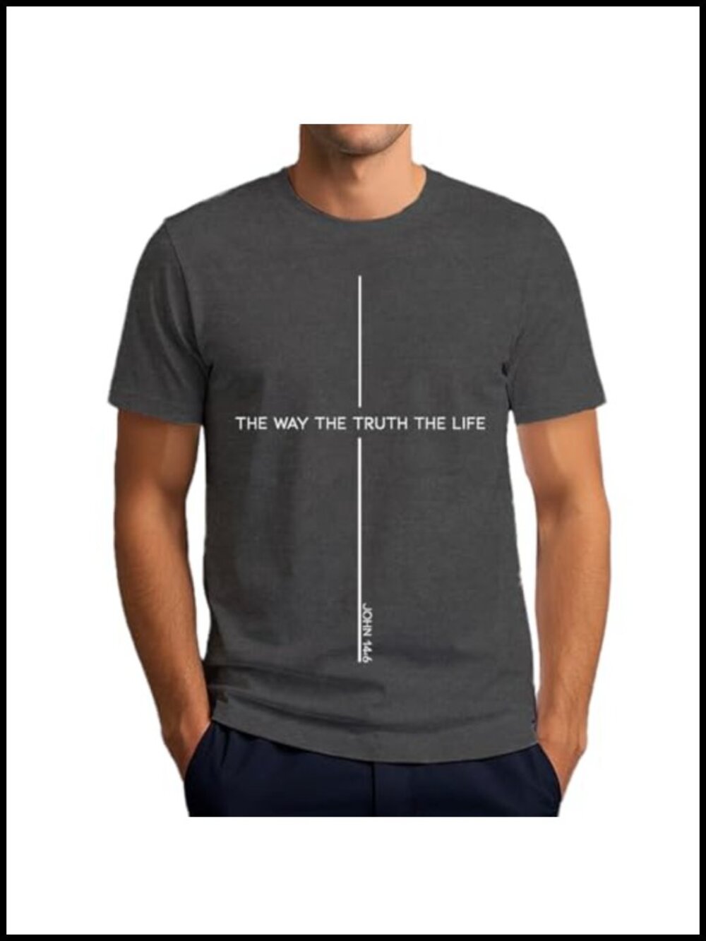 Men's Christian Graphic T-Shirt The Way Truth Life Jesus Tee Polyester Rayon